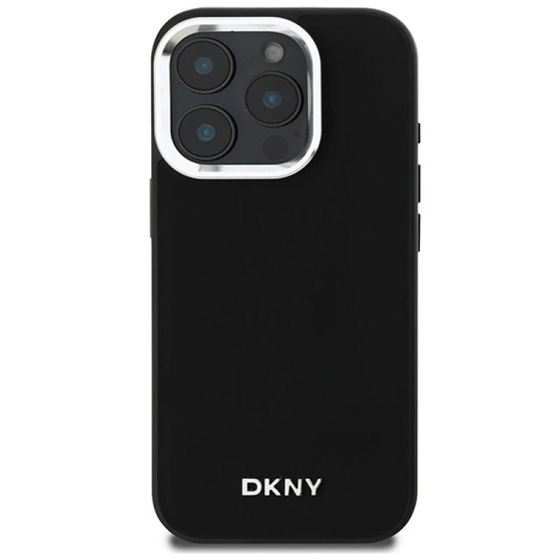 Etui DKNY Plain Silver Logo MagSafe na iPhone 16 Pro - czarne - obrazek 3