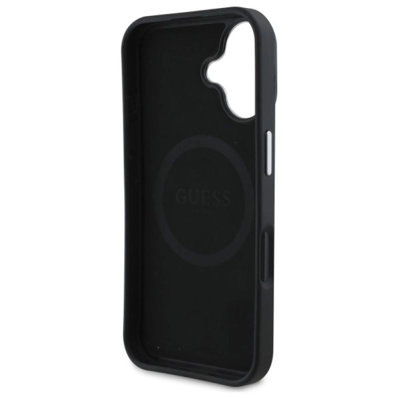 Etui Guess Grained Triangle MagSafe na iPhone 16 - czarne - obrazek 7