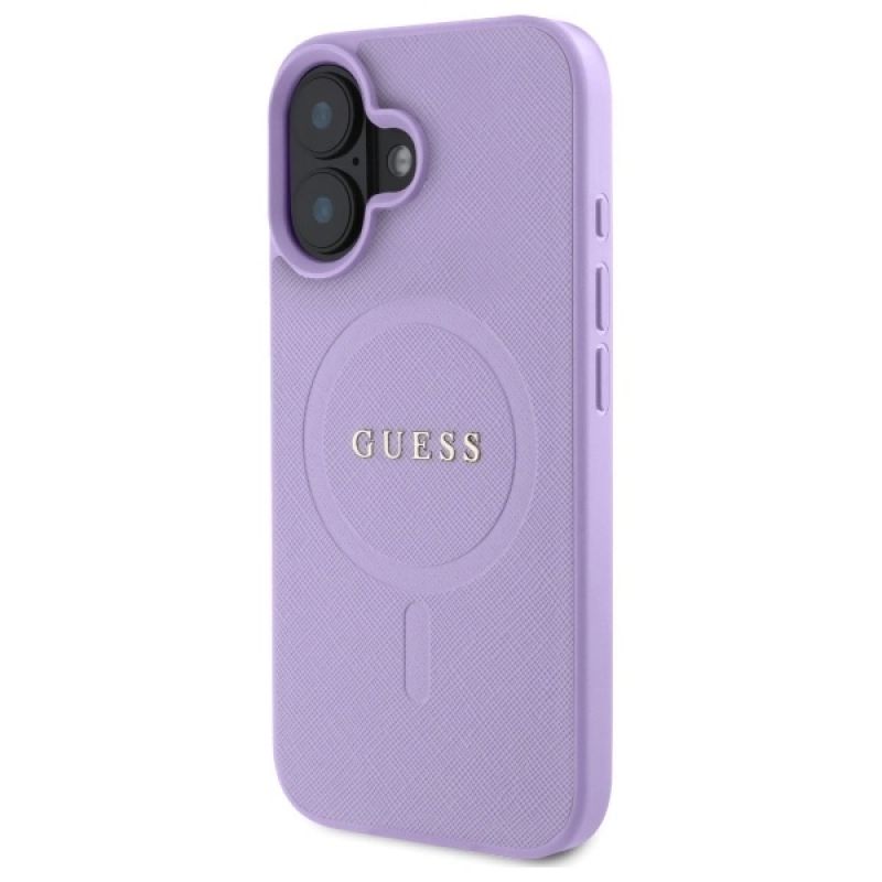 Etui Guess Saffiano MagSafe na iPhone 16 - fioletowe - obrazek 2