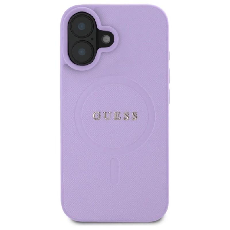 Etui Guess Saffiano MagSafe na iPhone 16 - fioletowe - obrazek 3