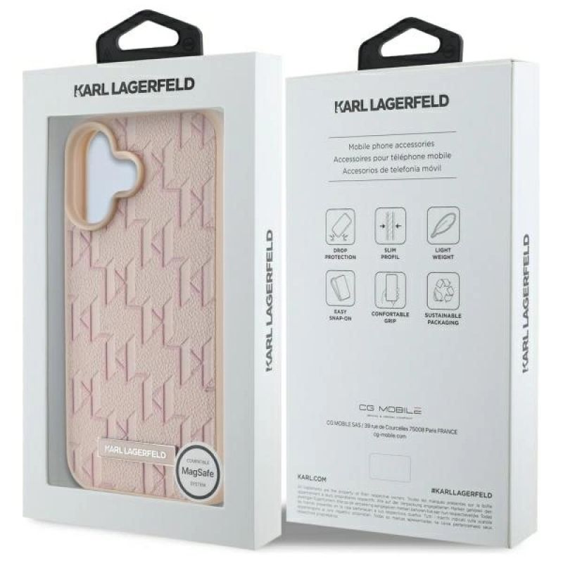 Etui Karl Lagerfeld Hot Stamp Magsafe na iPhone 16 - różowe - obrazek 8