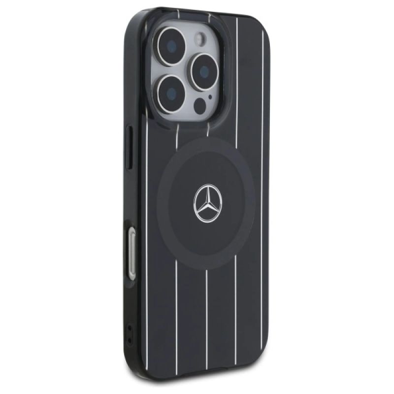 Etui Mercedes MB Double Layer Crossed Lines MagSafe na iPhone 16 Pro - czarne - obrazek 4