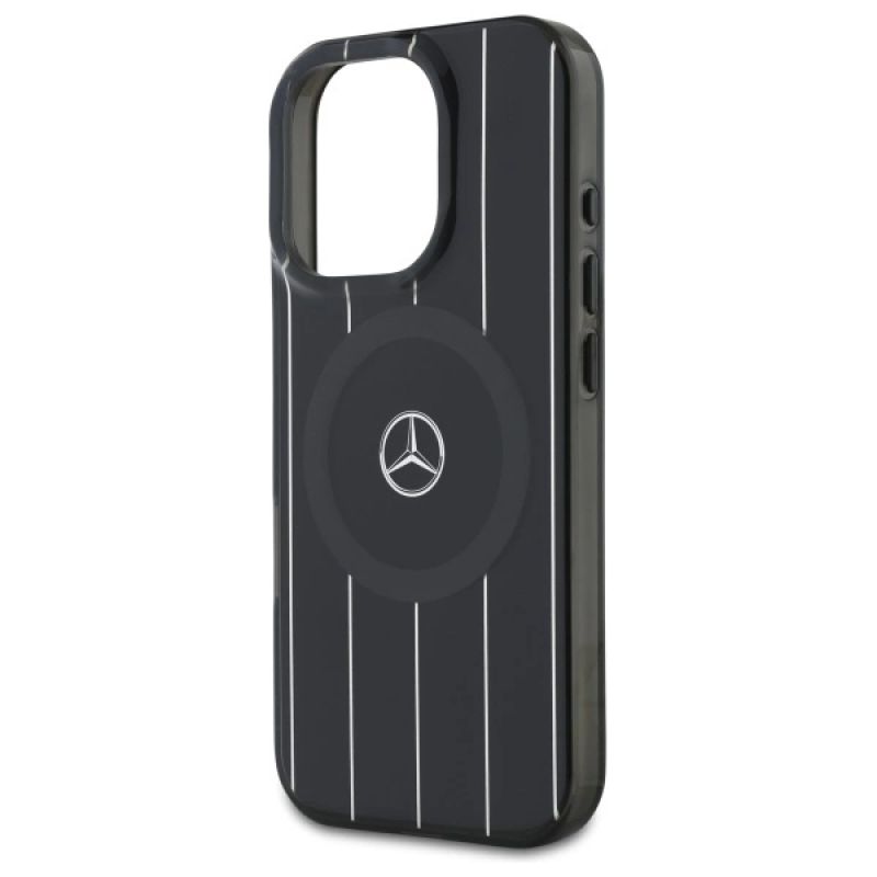 Etui Mercedes MB Double Layer Crossed Lines MagSafe na iPhone 16 Pro - czarne - obrazek 6