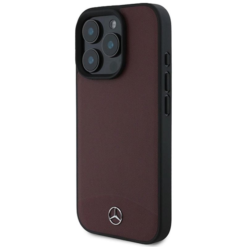 Etui Mercedes Textured And Plain Leather MagSafe na iPhone 16 Pro Max - czerwone - obrazek 2