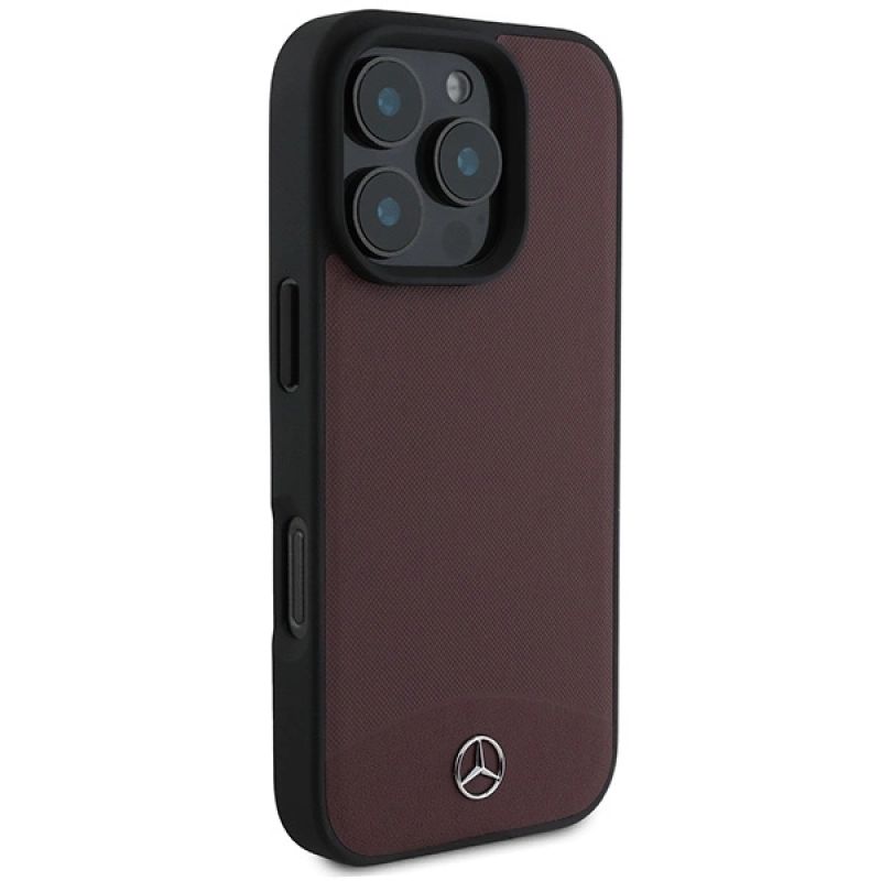 Etui Mercedes Textured And Plain Leather MagSafe na iPhone 16 Pro Max - czerwone - obrazek 4