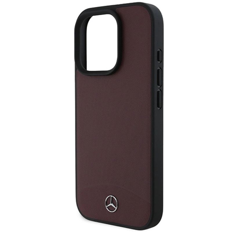 Etui Mercedes Textured And Plain Leather MagSafe na iPhone 16 Pro Max - czerwone - obrazek 6