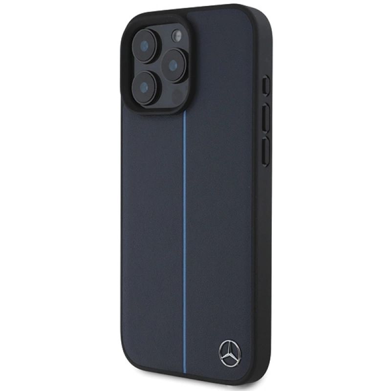 Etui Mercedes MB Blue Line Leather MagSafe na iPhone 16 Pro Max - granatowe - obrazek 2