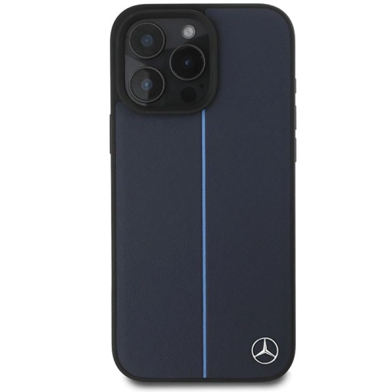 Etui Mercedes MB Blue Line Leather MagSafe na iPhone 16 Pro Max - granatowe - obrazek 3