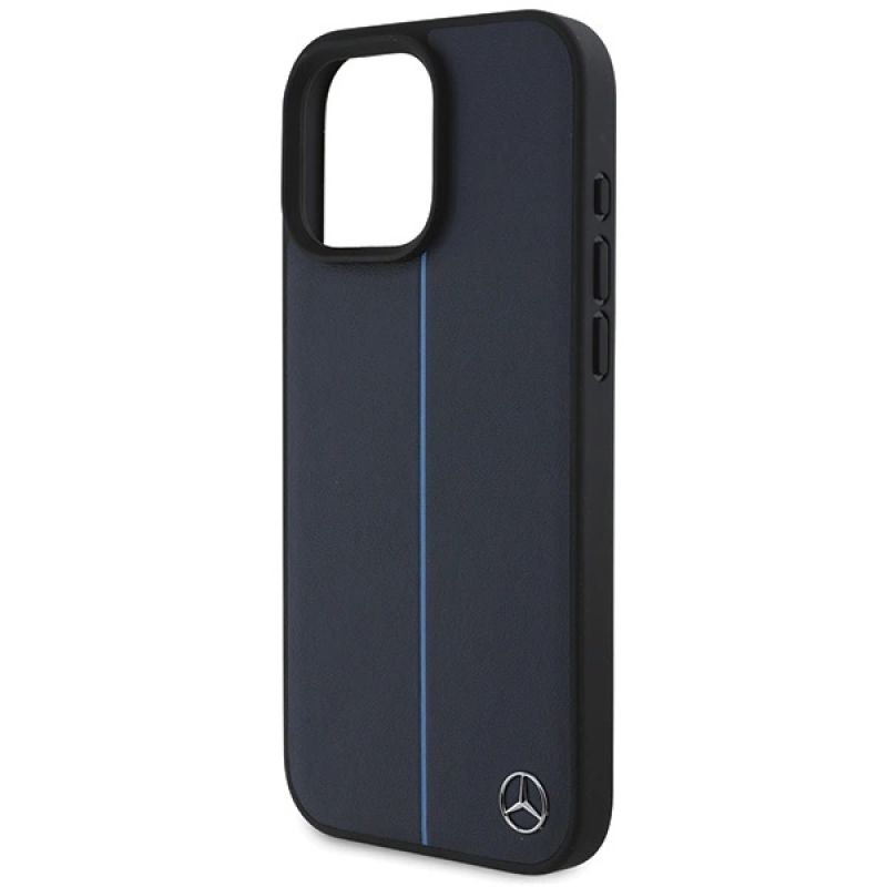 Etui Mercedes MB Blue Line Leather MagSafe na iPhone 16 Pro Max - granatowe - obrazek 6