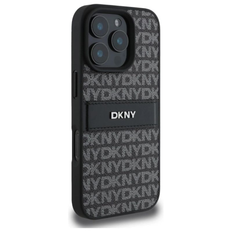 Etui DKNY Texture Pattern Tonal Stripe na iPhone 16 Pro - czarne - obrazek 4