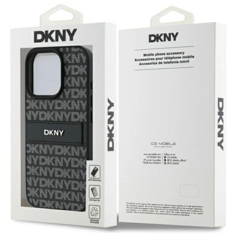 Etui DKNY Texture Pattern Tonal Stripe na iPhone 16 Pro - czarne - obrazek 8