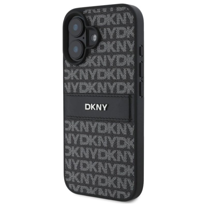 Etui DKNY Texture Pattern Tonal Stripe na iPhone 16 - czarne - obrazek 2