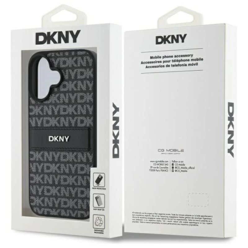 Etui DKNY Texture Pattern Tonal Stripe na iPhone 16 - czarne - obrazek 8