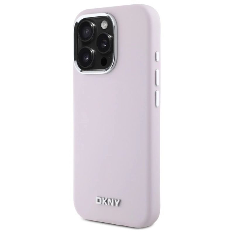 Etui DKNY Liquid Silicone Small Metal Logo MagSafe na iPhone 16 Pro Max - różowe - obrazek 2