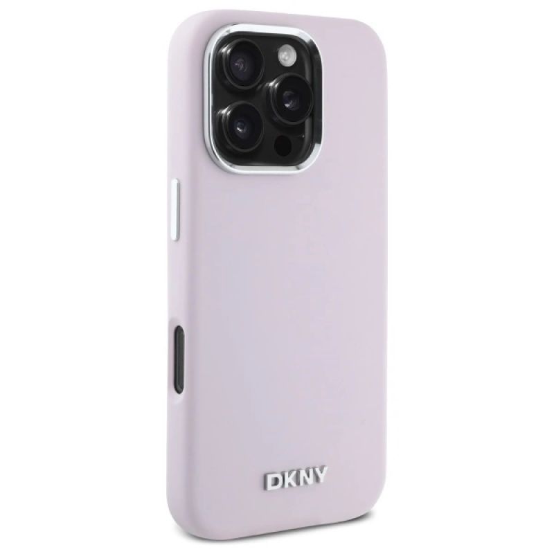 Etui DKNY Liquid Silicone Small Metal Logo MagSafe na iPhone 16 Pro Max - różowe - obrazek 4