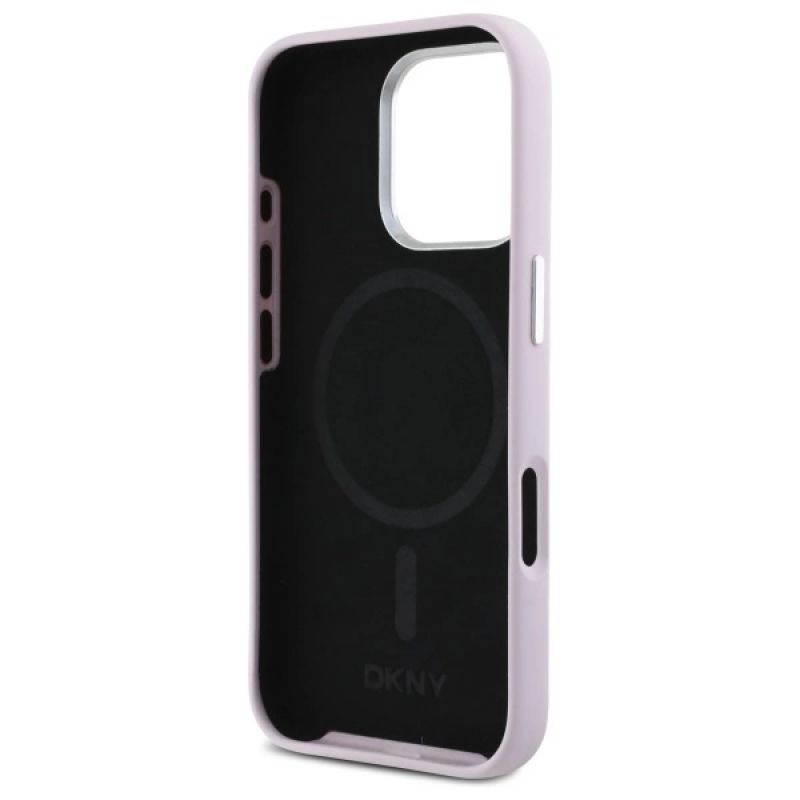 Etui DKNY Liquid Silicone Small Metal Logo MagSafe na iPhone 16 Pro Max - różowe - obrazek 7