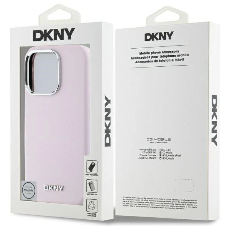Etui DKNY Liquid Silicone Small Metal Logo MagSafe na iPhone 16 Pro Max - różowe - obrazek 8