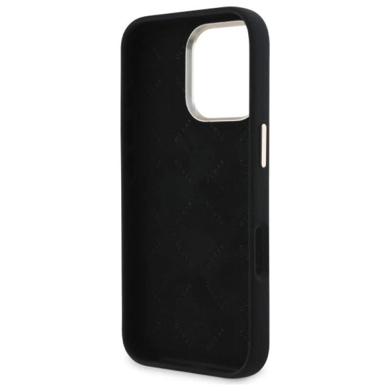 Etui Guess Silicone Script Metal Logo & Frame na iPhone 16 Pro - czarne - obrazek 7