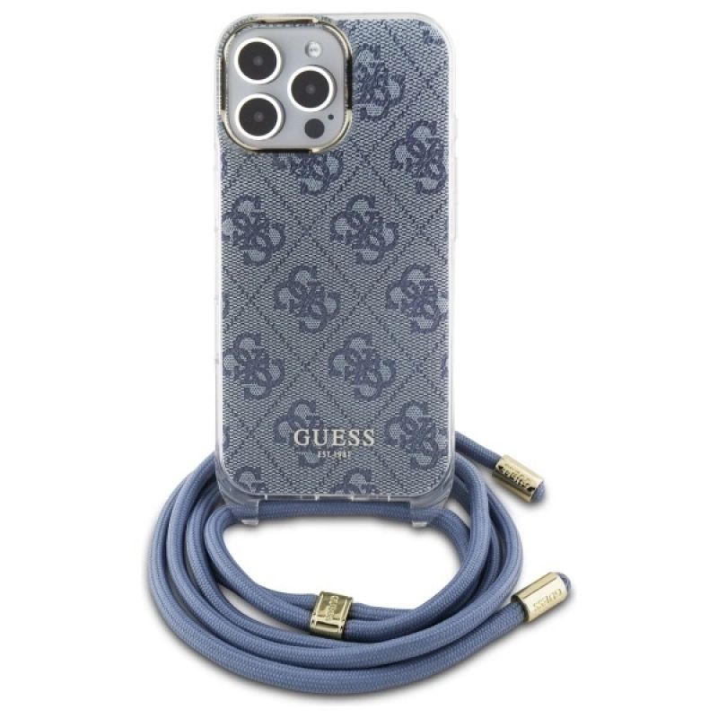 Etui Guess Crossbody Cord 4G Print na iPhone 16 Pro Max - niebieskie - obrazek 2