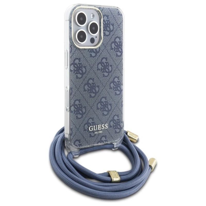 Etui Guess Crossbody Cord 4G Print na iPhone 16 Pro Max - niebieskie - obrazek 3