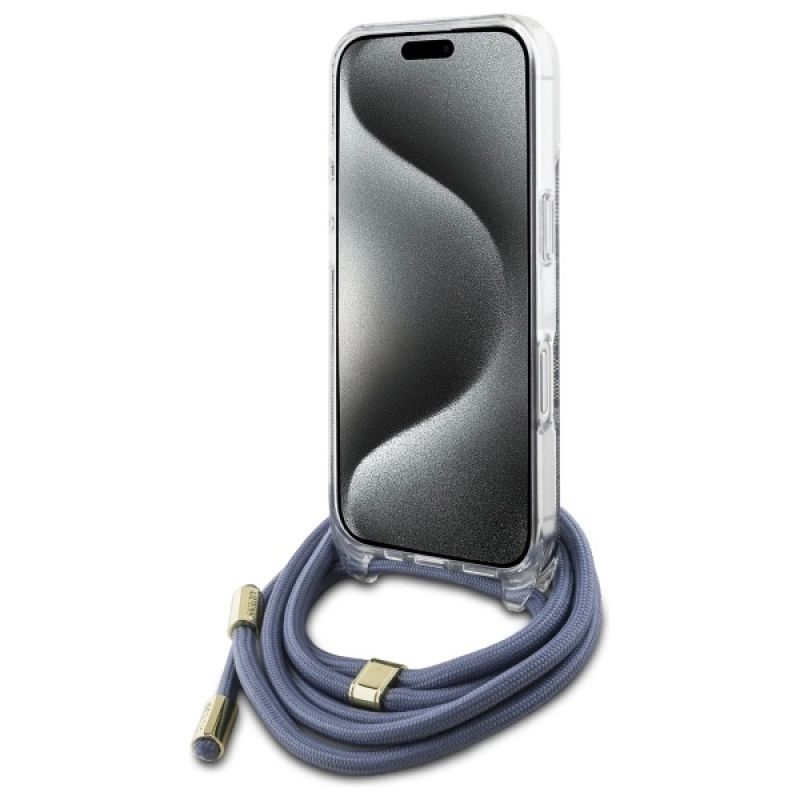 Etui Guess Crossbody Cord 4G Print na iPhone 16 Pro Max - niebieskie - obrazek 4