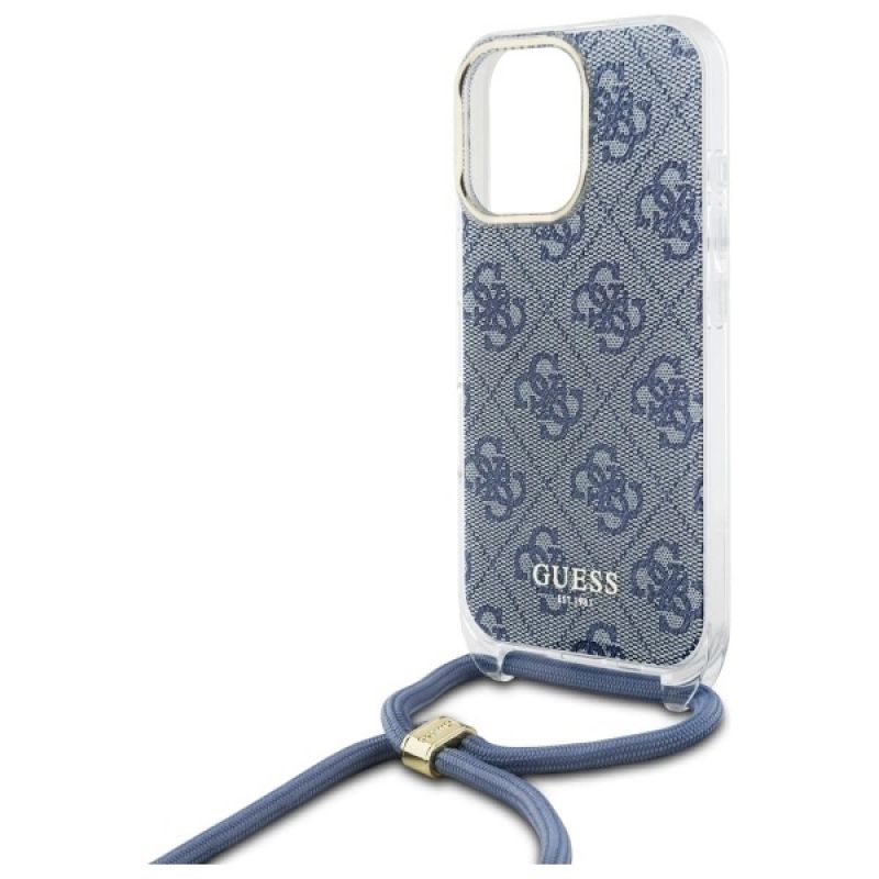 Etui Guess Crossbody Cord 4G Print na iPhone 16 Pro Max - niebieskie - obrazek 5