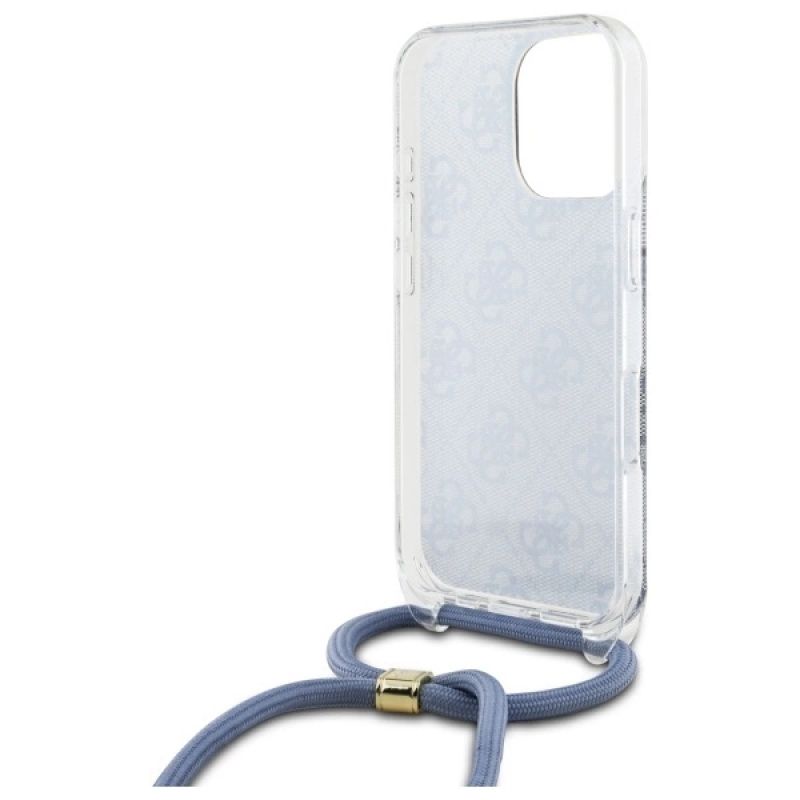 Etui Guess Crossbody Cord 4G Print na iPhone 16 Pro Max - niebieskie - obrazek 6