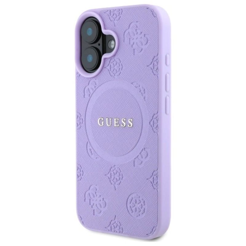 Etui Guess Saffiano Peony Classic Logo MagSafena iPhone 16 Plus - fioletowe - obrazek 2