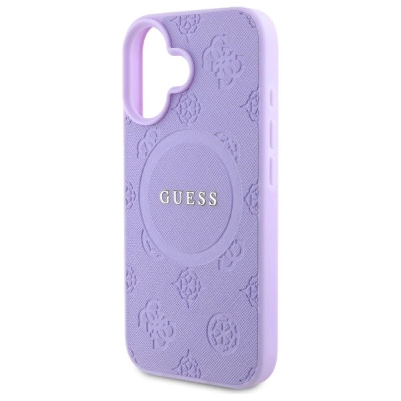 Etui Guess Saffiano Peony Classic Logo MagSafena iPhone 16 Plus - fioletowe - obrazek 6