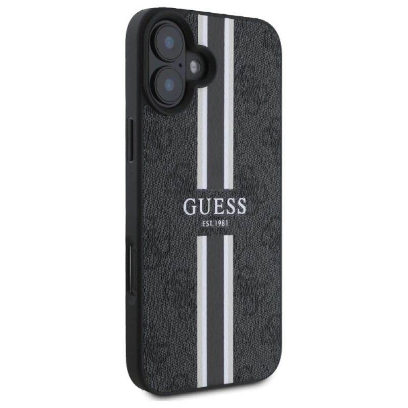 Etui Guess 4G Printed Stripes MagSafe na iPhone 16 - czarne - obrazek 4