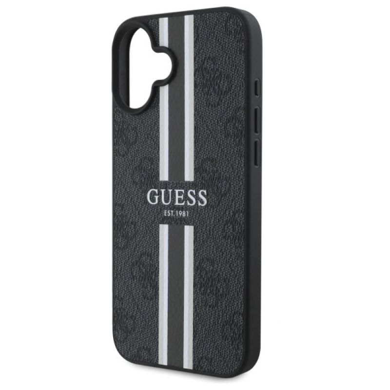 Etui Guess 4G Printed Stripes MagSafe na iPhone 16 - czarne - obrazek 6