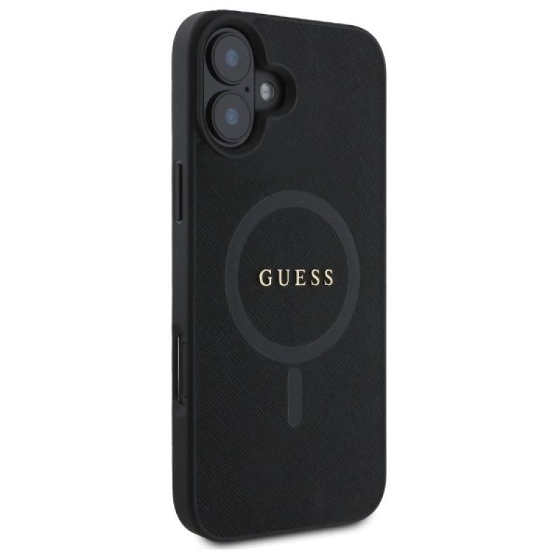 Etui Guess Saffiano Classic Logo MagSafe na iPhone 16 - czarne - obrazek 4
