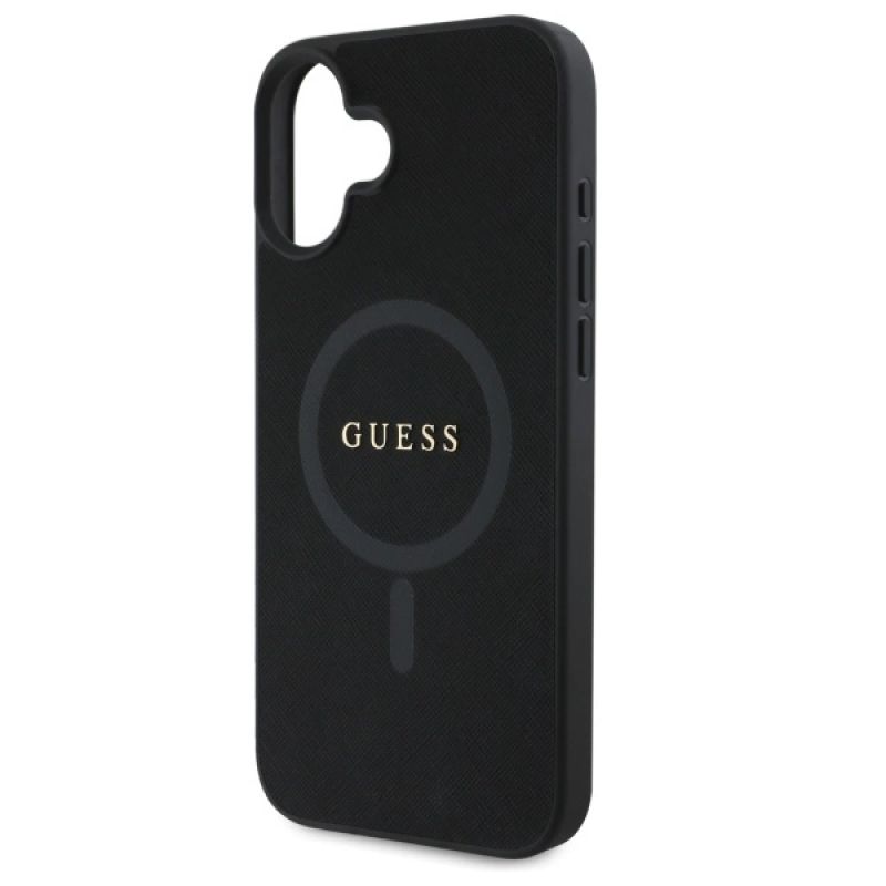 Etui Guess Saffiano Classic Logo MagSafe na iPhone 16 - czarne - obrazek 6