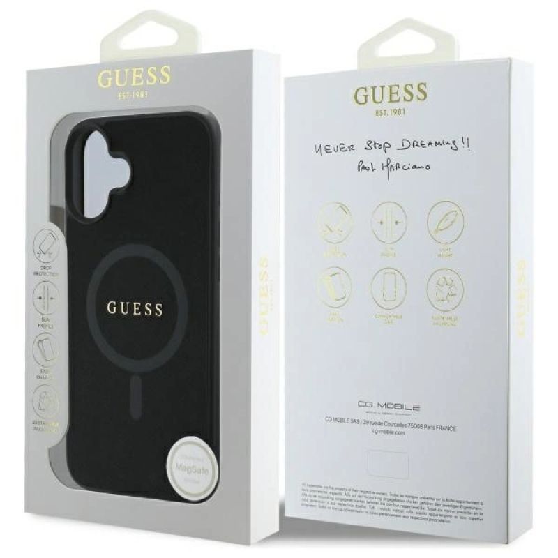 Etui Guess Saffiano Classic Logo MagSafe na iPhone 16 - czarne - obrazek 8