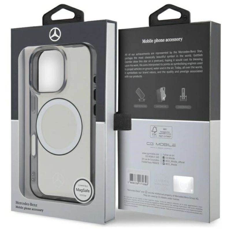 Etui Mercedes Printed logo MagSafe na iPhone 16 Pro - przezroczyste - obrazek 8