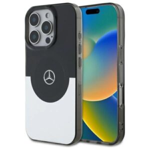 Etui Mercedes Doubel Layer BiColor MagSafe na iPhone 16 Pro Max - srebrne