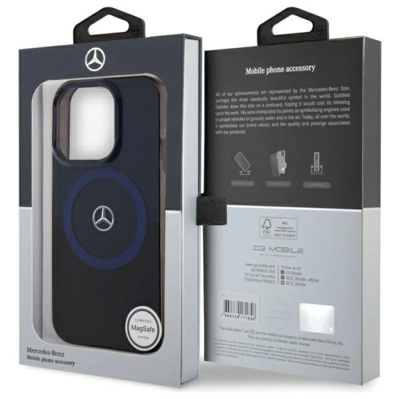 Etui Mercedes MB Double Layer BiColor MagSafe na iPhone 16 Pro Max - niebieskie - obrazek 8