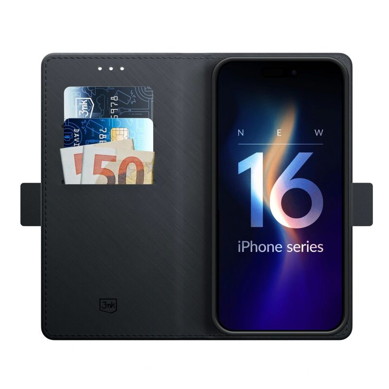 Etui z klapką 3mk Wallet Case na iPhone 16 Pro - czarne - obrazek 26