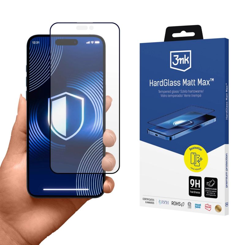 Szkło hartowane 3mk HardGlass Matt Max na iPhone 16