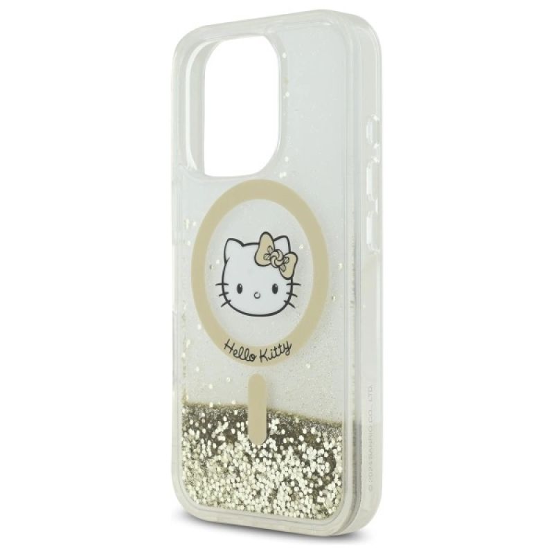 Etui Hello Kitty Liquid Glitter Fever MagSafe na iPhone 16 Pro - złote - obrazek 6
