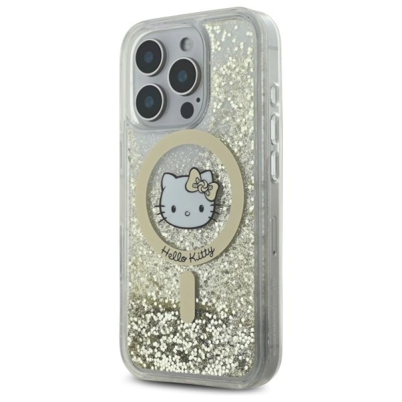 Etui Hello Kitty Liquid Glitter Fever MagSafe na iPhone 16 Pro Max - złote - obrazek 2