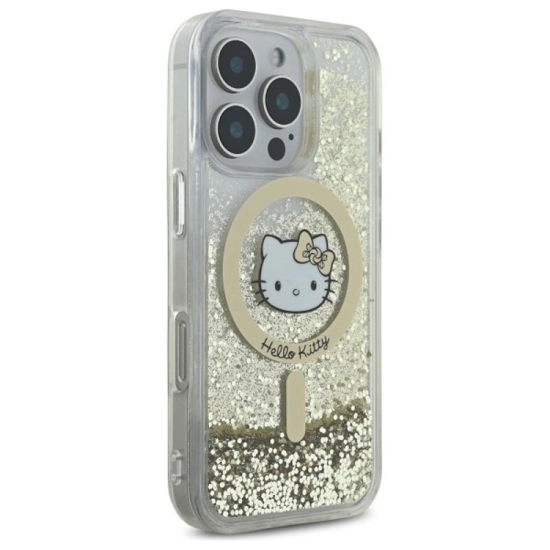 Etui Hello Kitty Liquid Glitter Fever MagSafe na iPhone 16 Pro Max - złote - obrazek 4
