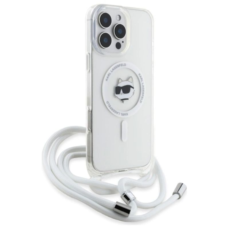 Etui Karl Lagerfeld IML Choupette Head & Cord Magsafe na iPhone 16 Pro - przezroczysty - obrazek 3