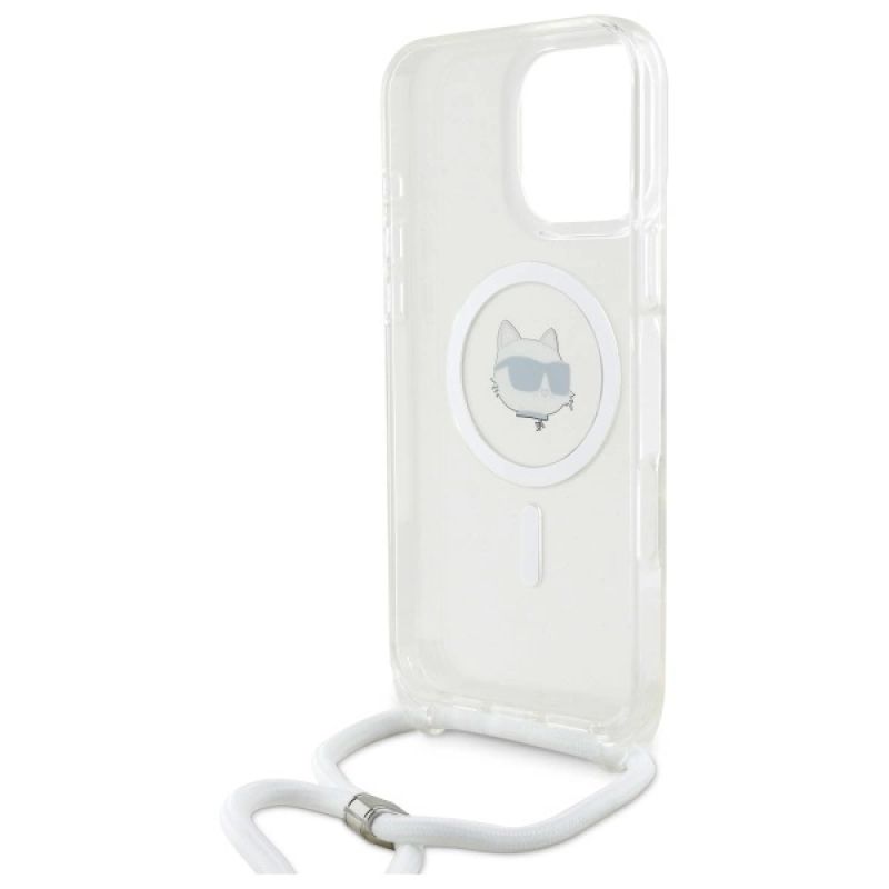 Etui Karl Lagerfeld IML Choupette Head & Cord Magsafe na iPhone 16 Pro - przezroczysty - obrazek 6