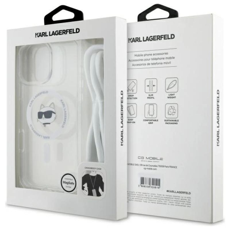 Etui Karl Lagerfeld IML Choupette Head & Cord Magsafe na iPhone 16 Pro - przezroczysty - obrazek 7