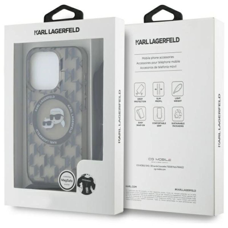 Etui Karl Lagerfeld IML Crossbody Monogram Karl & Choupette Head MagSafe na iPhone 16 Pro Max - czarne - obrazek 7