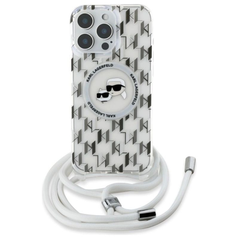 Etui Karl Lagerfeld IML Crossbody Monogram Karl & Choupette Head MagSafe na iPhone 16 Pro Max - przezroczyste - obrazek 2
