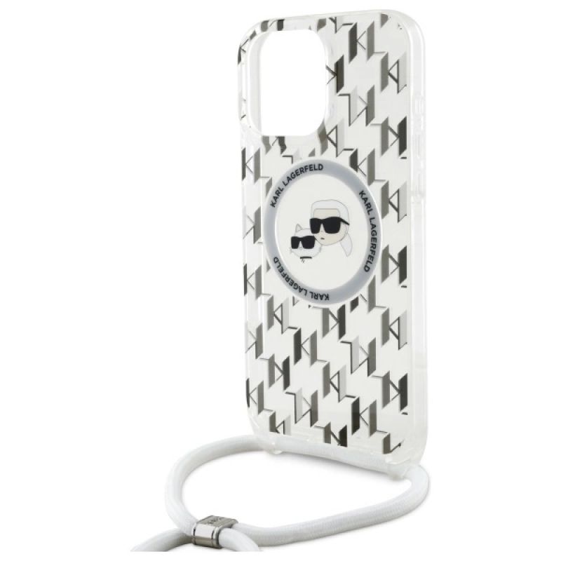 Etui Karl Lagerfeld IML Crossbody Monogram Karl & Choupette Head MagSafe na iPhone 16 Pro Max - przezroczyste - obrazek 5