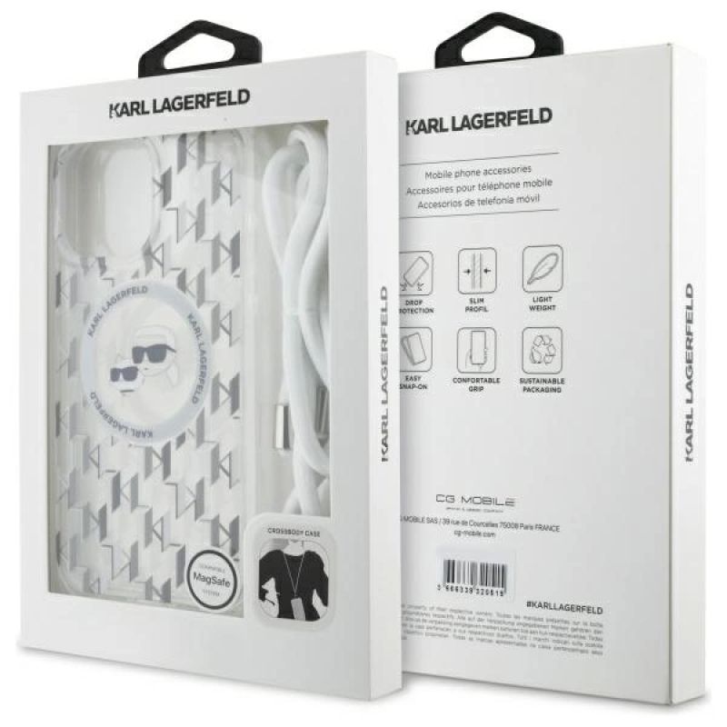 Etui Karl Lagerfeld IML Crossbody Monogram Karl & Choupette Head MagSafe na iPhone 16 Pro Max - przezroczyste - obrazek 7