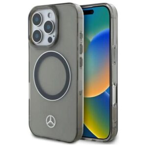 Etui Mercedes Silver Ring MagSafe na iPhone 16 Pro Max - czarne